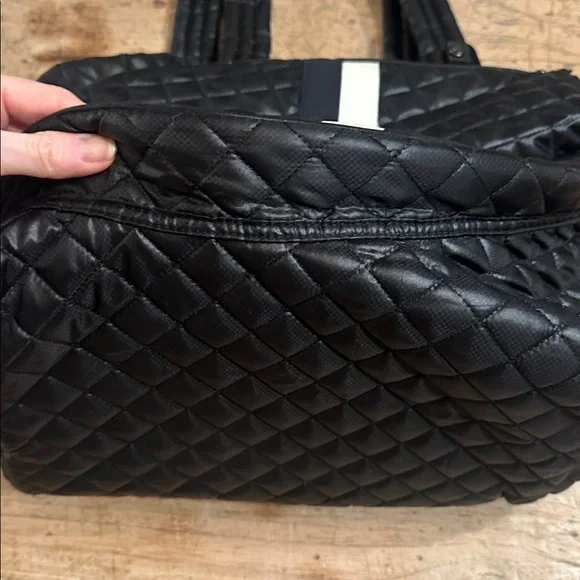 Oliver Thomas Quilted Tennis Tote Bag – Black white - Picture 5 of 8